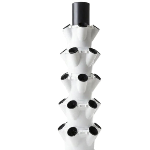 V-GRO 5-Tier Growing Tower planted with leafy greens and herbs